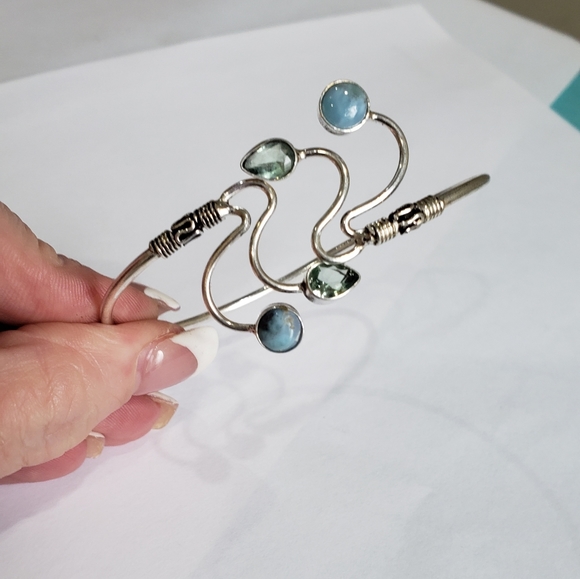 Owyhee Pearl, topaz gemstone, 925 silver bracelet - Picture 2 of 9